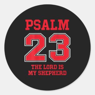 Pegatina Redonda Salmo 23 El Señor Es Mi Pastor, Diseño Hacia Atrás
