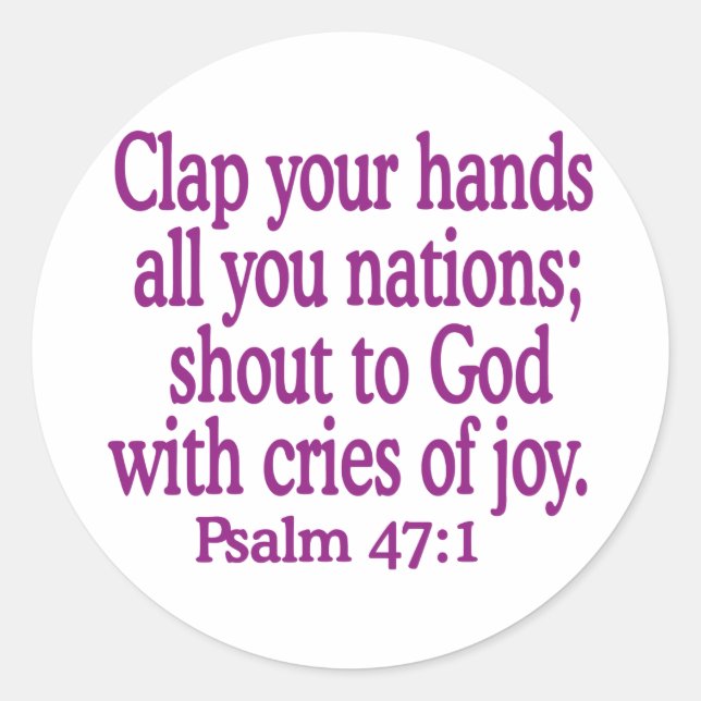 Pegatina Redonda Salmo-47-1 (Anverso)