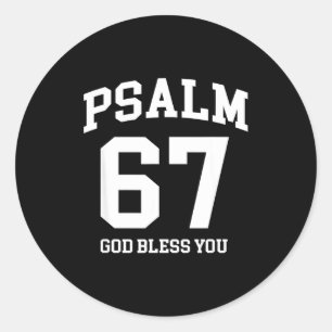 Pegatina Redonda Salmo 67 Cristiano 6 7 Seis Siete Jesús Meme Diver