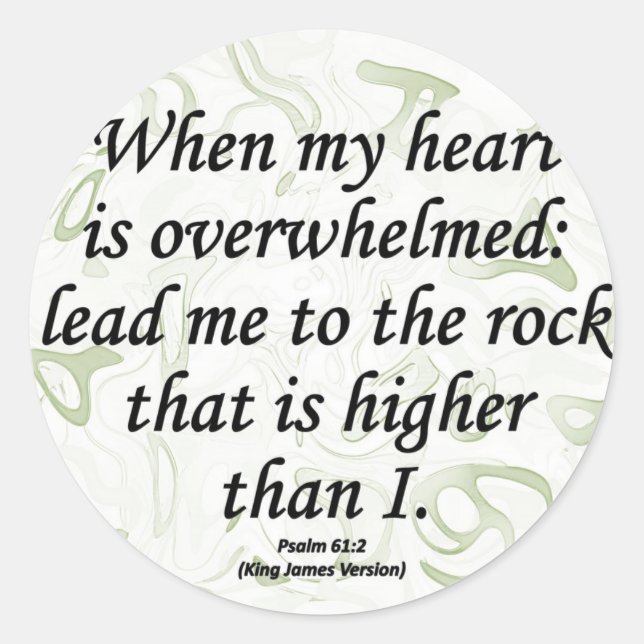 Pegatina Redonda Salmo de fuerza 61-2 (Anverso)