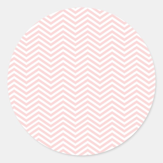 Pegatina Redonda Salmon Pink Chevron (Anverso)