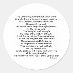 Pegatina Redonda Salmos 23