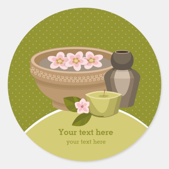 Pegatina Redonda Salón de belleza (Anverso)