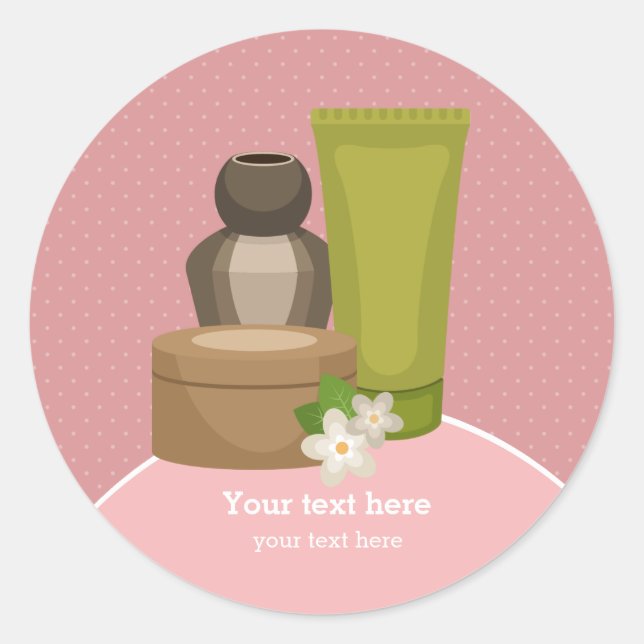 Pegatina Redonda Salón de belleza (Anverso)