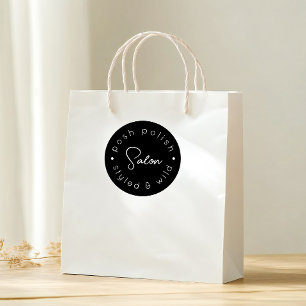 Pegatina Redonda Salón de belleza empresarial con logotipo moderno 