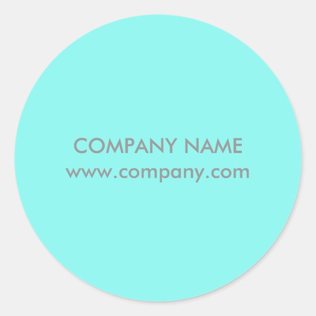 Pegatina Redonda salón de belleza moderno y sencillo Aqua blue Turq (Anverso)