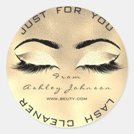 Pegatina Redonda Salón De Belleza Purpurina Brown SPA Lcenador de o