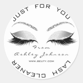 Pegatina Redonda Salón De Belleza Purpurina Gray Black Whi Lazas Li