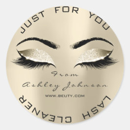 Pegatina Redonda Salón de belleza Purpurina Limpiador de cenizas do