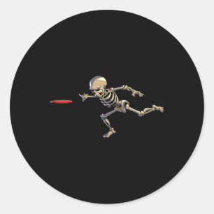 Pegatina Redonda Salón de Golf del Disco Halloween Halloween Men Go