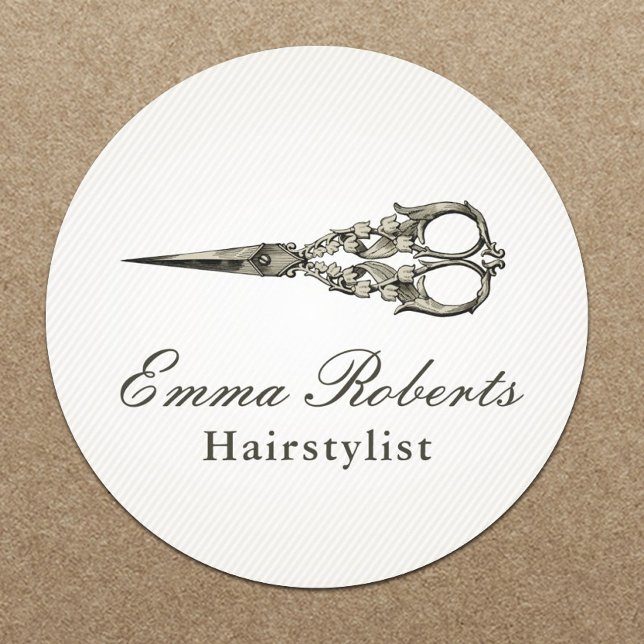 Pegatina Redonda Salón de pelo de época (Subido por el creador)