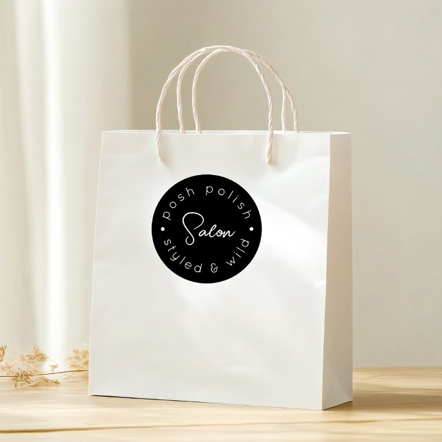 Pegatina Redonda Salón de peluquería de negocios personalizado con  (Subido por el creador)