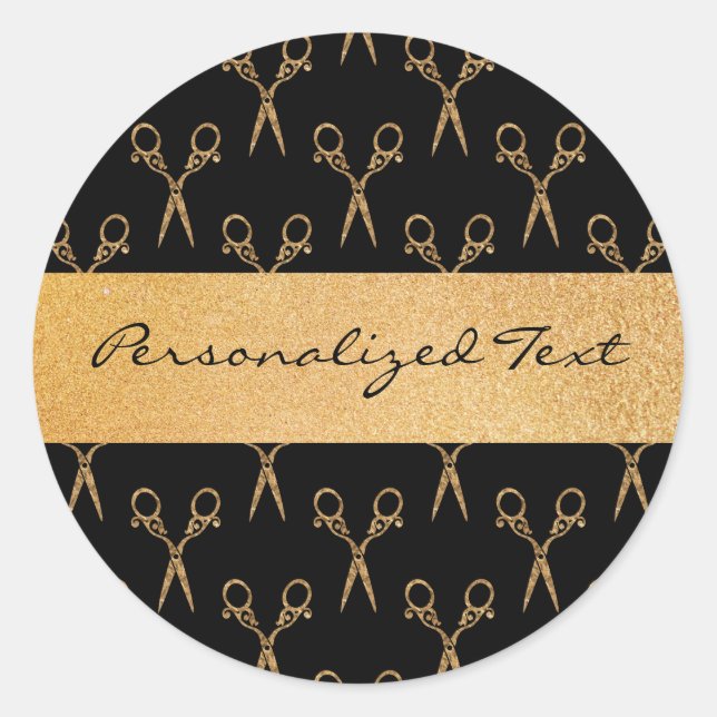 Pegatina Redonda Salon Shears (Anverso)