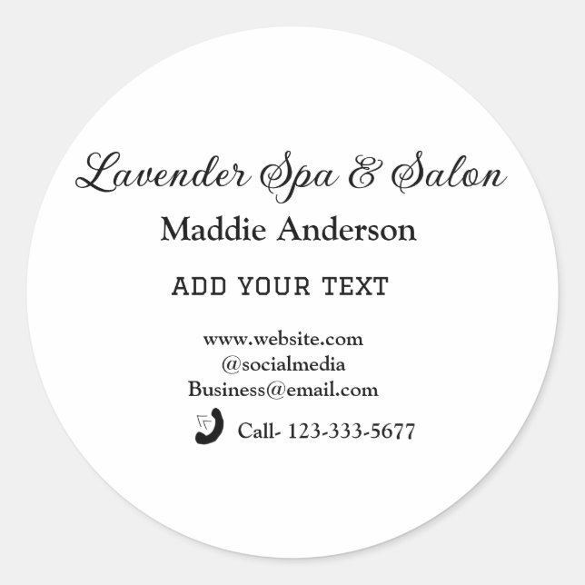 Pegatina Redonda salón spa de viajes playa de información turística (Anverso)