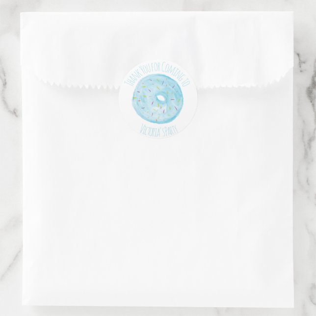 Pegatina Redonda Salpicaduras de donut de acuarela Dibujado a mano  (Bolso)