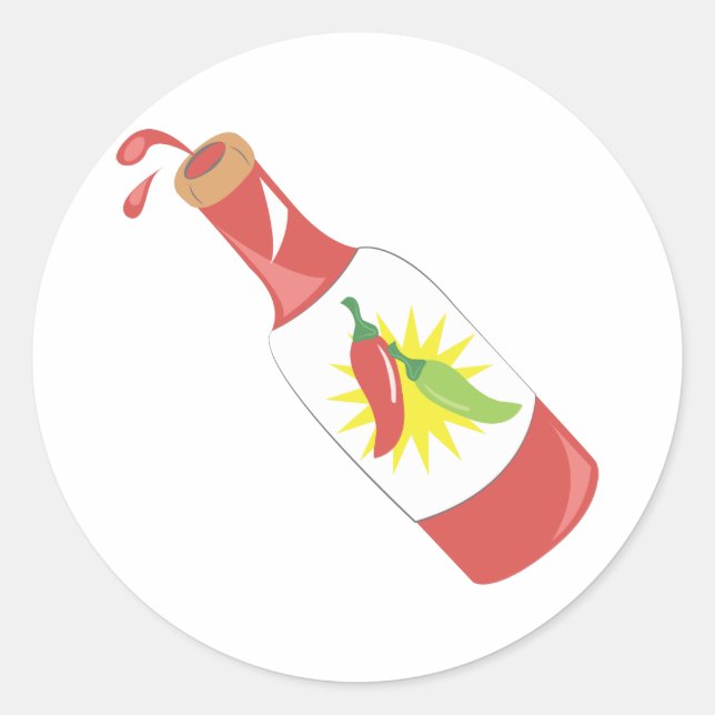 Pegatina Redonda Salsa caliente (Anverso)