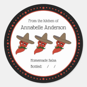 Pegatina Redonda Salsa casera moderna Minimalista personalizada