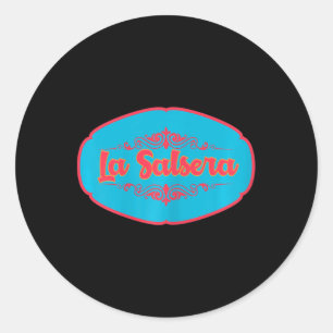 Pegatina Redonda Salsa Dancer La Salsera'