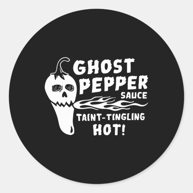 Pegatina Redonda Salsa de Pepper Fantasma Taint-tingling Hot (Anverso)