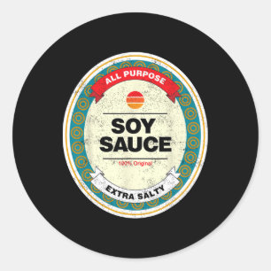 Pegatina Redonda Salsa de soja divertida disfraz de Halloween