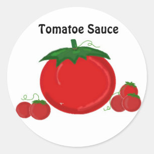 Pegatina Redonda Salsa de Tomate