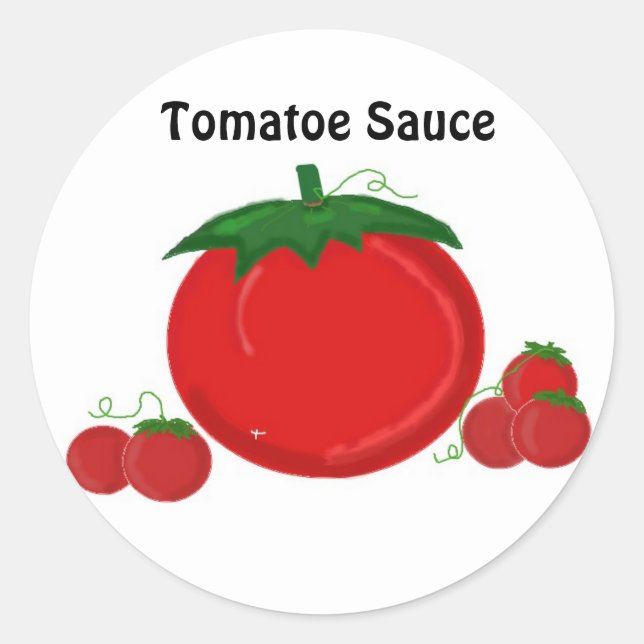 Pegatina Redonda Salsa de Tomate (Anverso)