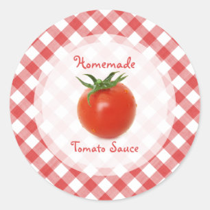 Pegatina Redonda Salsa de tomate conserva a pegatinas