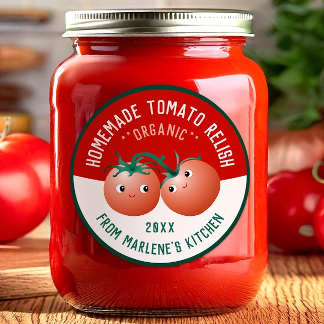 Pegatina Redonda Salsa de Tomate para tu Receta de Cocina Casera (Subido por el creador)