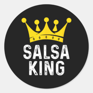 Pegatina Redonda Salsa King - Bailarín De Salsa Regalo De Baile Par