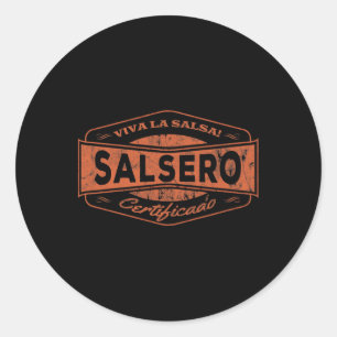 Pegatina Redonda Salsero - Salsa Dancing I Salsa Dance Clothing