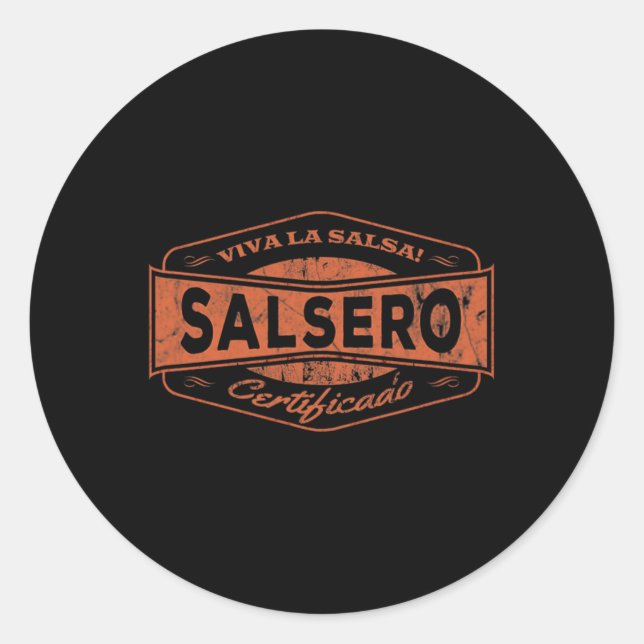 Pegatina Redonda Salsero - Salsa Dancing I Salsa Dance Clothing (Anverso)
