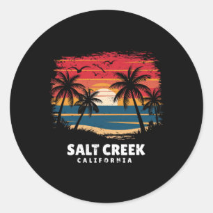Pegatina Redonda Salt Creek Playa California Surfista Palma