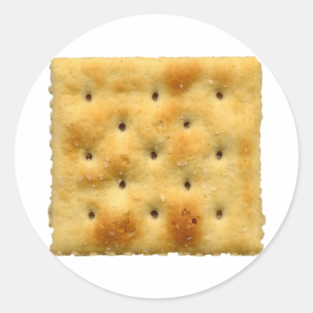 Pegatina Redonda Saltine Soda Crackers (Anverso)