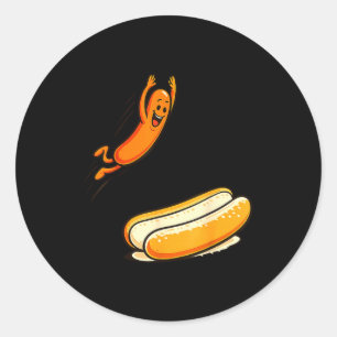 Pegatina Redonda Salto alto de hotdog 