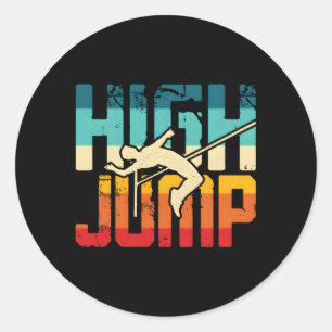 Pegatina Redonda Salto Alto Para High Jump Sport
