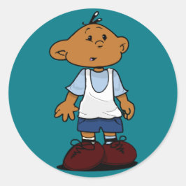 Pegatina Redonda Salto corto