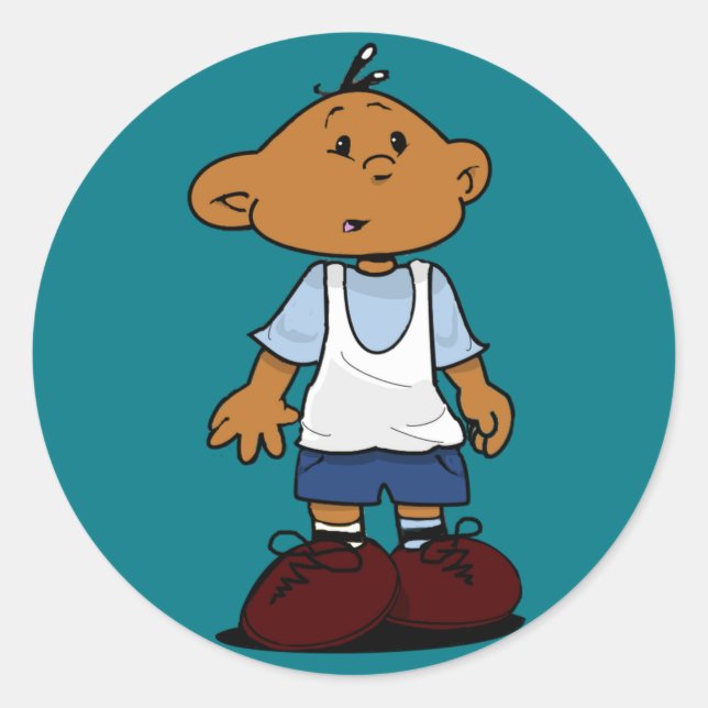 Pegatina Redonda Salto corto (Anverso)