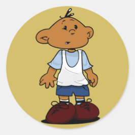 Pegatina Redonda Salto corto