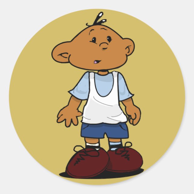 Pegatina Redonda Salto corto (Anverso)