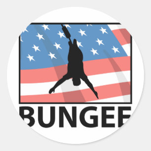 Pegatina Redonda Salto De Bungee En Estados Unidos