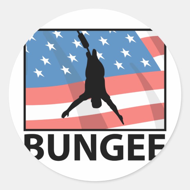 Pegatina Redonda Salto De Bungee En Estados Unidos (Anverso)