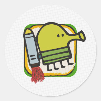 Pegatina Redonda Salto de Doodle