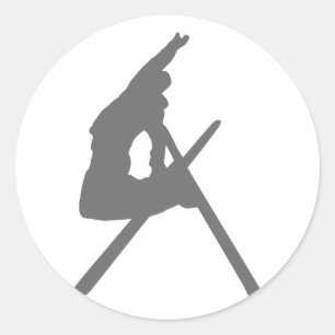 Pegatina Redonda salto de esquí