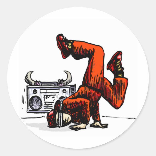 Pegatina Redonda Salto de salto de caja (Anverso)