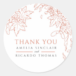 Pegatina Redonda Saltos de otoño dibujando el favor de la boda nara