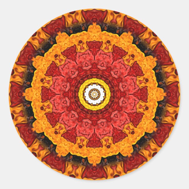 Pegatina Redonda Saltos decorativos de Naranja (Anverso)