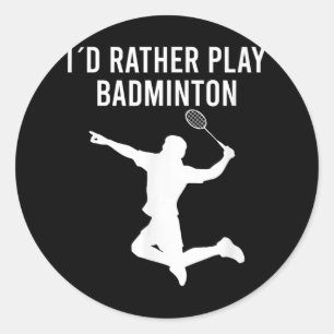 Pegatina Redonda Saltos del transbordador Badminton