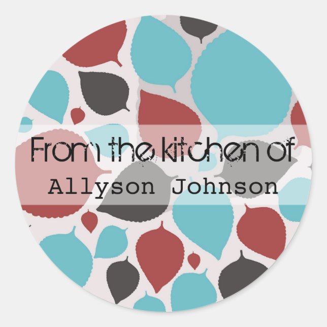 Pegatina Redonda Saltos Modernos De La Cocina De Los Pegatinas (Anverso)