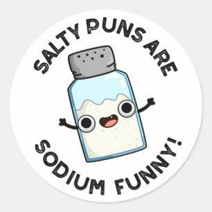 Pegatina Redonda Salty Punts Son Graciosos Sódicos Químicos Salados