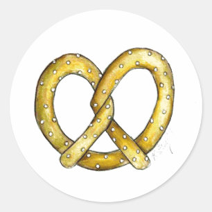 Pegatina Redonda Salty Soft Pretzel Pretzels Pegatinas de comida